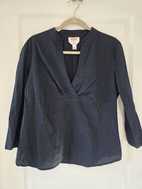 Talbots Navy Wrap-Front Women’s Top